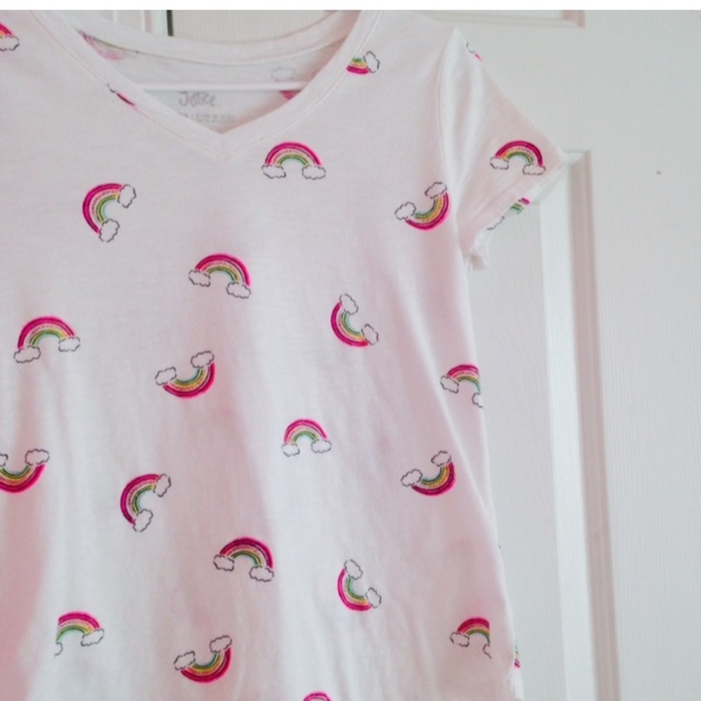 Justice Girls White Rainbow T-Shirt